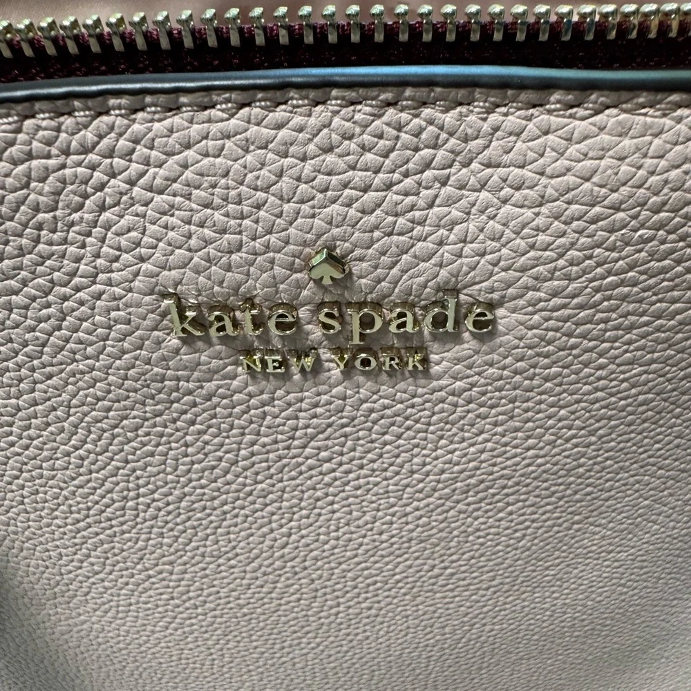 Kate Spade Monet Large Compartment Tote – Leather Pink Burgundy Shoulder Bag - Picture 15 of 17